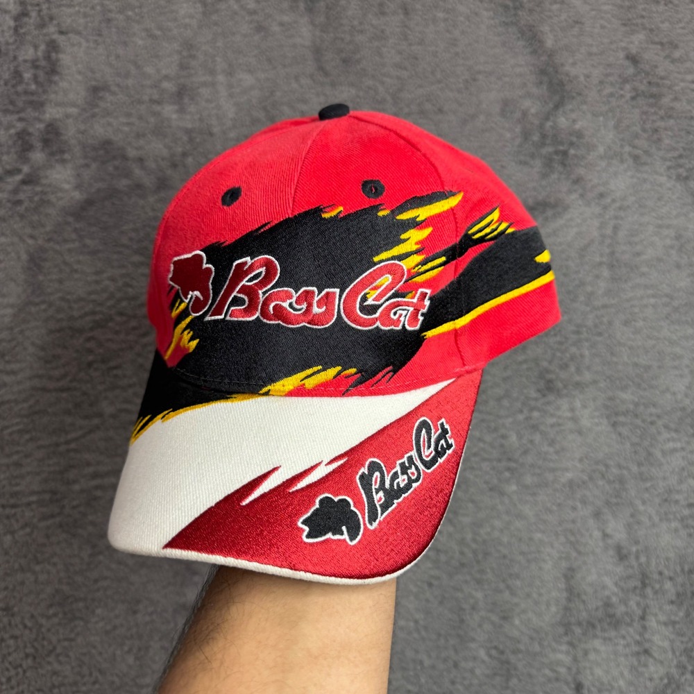 Bass Cat Boats Hat Mens Red Black Adjustable Fishing Boating Baseball Cap GSC